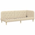 vidaXL Cadre de lit d'angle Crème 80 x 200 cm tissu