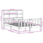 vidaXL Lit bibliothèque sans matelas 160x200 cm bois massif de pin