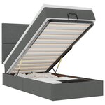 vidaXL Lit ottoman avec matelas et LED Gris foncé 80x200cm tissu