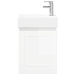 vidaXL Meuble de salle de bain avec robinet Blanc brillant