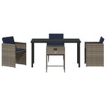 vidaXL Ensemble de repas de jardin 5 pièces avec coussins en résine poly grise