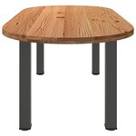 vidaXL Table à manger 220x100x74 cm bois de chêne massif ovale