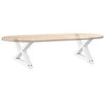 vidaXL Pieds de table basse 2 pièces Blanc 50 x (30-31 3) cm Acier