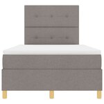 vidaXL Lit à ressorts avec matelas Taupe 120 x 200 cm tissu