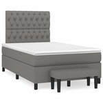 vidaXL Sommier à lattes de lit avec matelas gris foncé 120x190cm tissu