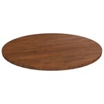 vidaXL Dessus de table rond Marron foncé Ø50x1 5cm Chêne massif traité