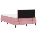 Lit à ressort avec matelas et LED rose 120x190 cm en velours
