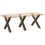 vidaXL Pieds de table à manger en forme de X  3 pièces  acier naturel  90 x (72-73) cm
