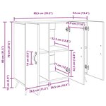 vidaXL Buffet Noir 90 x 34 x 80 cm Bois d'ingénierie