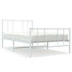 vidaXL Cadre de lit métal sans matelas avec pied de lit blanc 75x190cm