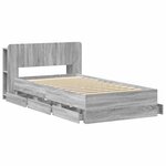 vidaXL Cadre de lit avec rangement Sonoma gris 75 x 190 cm