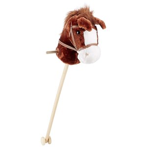 Johntoy 52226 - Cheval à bâton avec son brun foncé