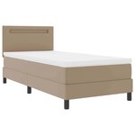 vidaXL Cadre de lit avec matelas Cappuccino 90 x 190 cm Faux cuir