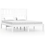 vidaXL Cadre de lit Blanc Bois de pin massif 140x200 cm