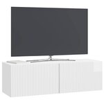 vidaXL Meuble TV mural 98 x 31 x 30 cm Blanc brillant