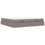 vidaXL Cadre de lit avec stockage Taupe 200 x 200 cm tissu