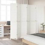 vidaXL Cloison de séparation 6 panneaux blanc bois de paulownia massif