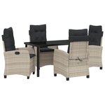 vidaXL Ensemble de salle à manger pour jardin 5 Pièces Gris clair