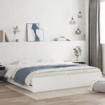 vidaXL Cadre de lit avec tiroirs blanc 200x200 cm bois d'ingénierie