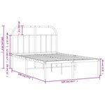 vidaXL Cadre de lit métal sans matelas et tête de lit blanc 120x190 cm
