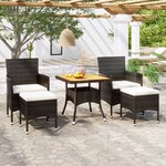 vidaXL Ensemble à manger de jardin 5 Pièces Résine tressée et acacia Noir