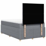 vidaXL Sommier à lattes de lit avec matelas Gris clair 120x200cm Tissu