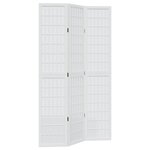 vidaXL Cloison de séparation 3 panneaux blanc bois de paulownia massif