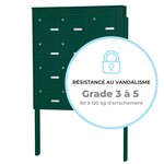 Bloc collectif Leabox  3x4  grade 3  simple face  extérieur  fixation sur pieds à sceller  vert mousse ral 6005 finition brillante