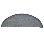 vidaXL Tapis d'escalier 30 pièces 56 x 17 x 3 cm Gris clair et bleu Demi-rond