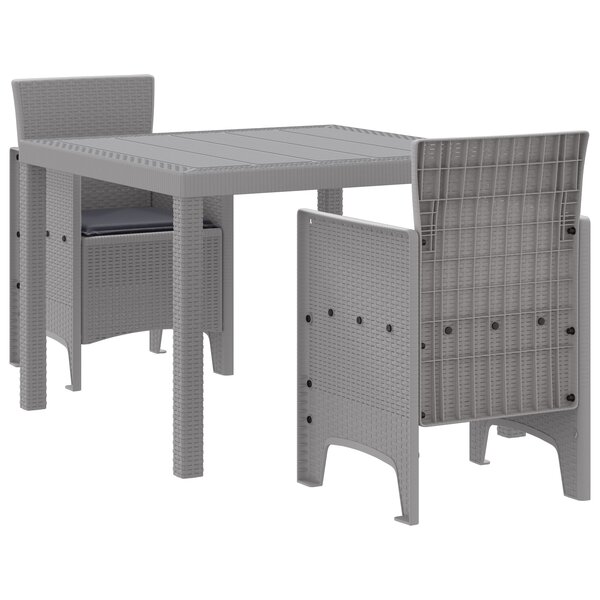 vidaXL Ensemble de salle à manger pour jardin 3 Pièces Gris clair