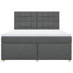 vidaXL Sommier à lattes de lit avec matelas Gris foncé 180x200cm Tissu