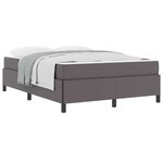 vidaXL Cadre de lit avec matelas Gris 140 x 190 cm tissu