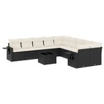 vidaXL Salon de jardin 11 Pièces avec coussins noir résine tressée