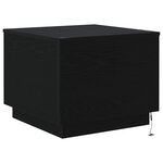 vidaXL Table basse avec lumières LED chêne noir 50x50x40 cm