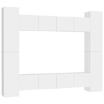 vidaXL Ensemble de meubles TV 8 Pièces Blanc Bois d'ingénierie