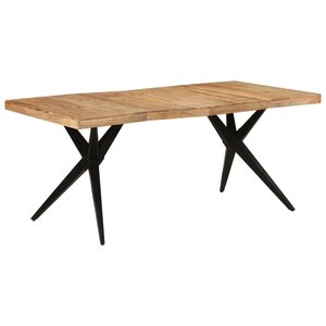 vidaXL Table à dîner noir 180x90x77 cm bois d'acacia solide