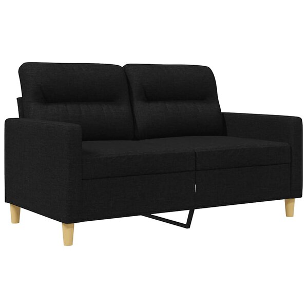 vidaXL Canapé à 2 places Noir 120 cm Tissu