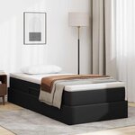 vidaXL Lit avec rangement et matelas Noir 90 x 200 cm Simili cuir