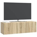 vidaXL Meuble TV mural 98 x 31 x 30 cm Chêne Sonoma Bois d'ingénierie