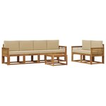 vidaXL Ensemble de canapés d'extérieur 7 pc Naturel et Beige Polyester