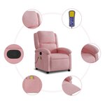 vidaXL Fauteuil de massage inclinable rose velours