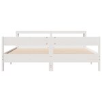 vidaXL Cadre de lit sans matelas blanc 200x200 cm bois massif de pin
