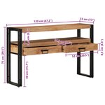 Tables d'appoint vidaXL Noires 120x33x75 cm en Bois d'Acacia Massif et Métal