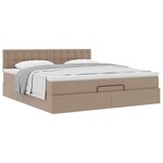VidaXL Cadre de lit ottoman et matelas cappuccino 160x200cm similicuir