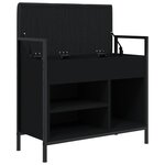 vidaXL Banc à chaussures noir 65 5x32x57 5 cm bois d'ingénierie