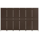 vidaXL Cloison de séparation 6 panneaux marron résine tressée