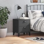 vidaXL Table de chevet VIKEN gris anthracite bois d'ingénierie