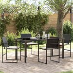 vidaXL Ensemble de salle à manger pour jardin 5 Pièces Noir Poly rotin
