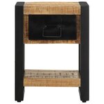 vidaXL Table de chevet 35x34x45 cm bois de manguier massif brut