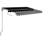 vidaXL Auvent manuel rétractable avec LED 350x250 cm Anthracite